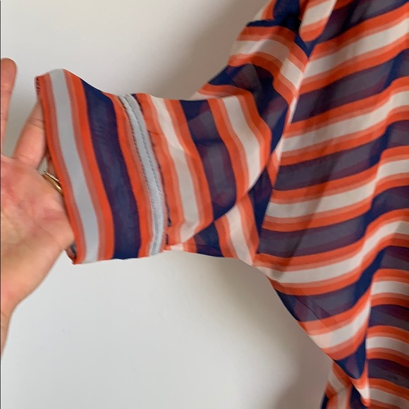 Striped blouse with 3/4 dolman style sleeves - Picture 3 of 5